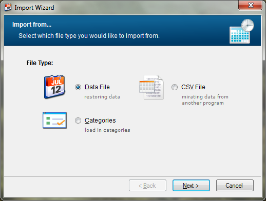 import file type dat screenshot